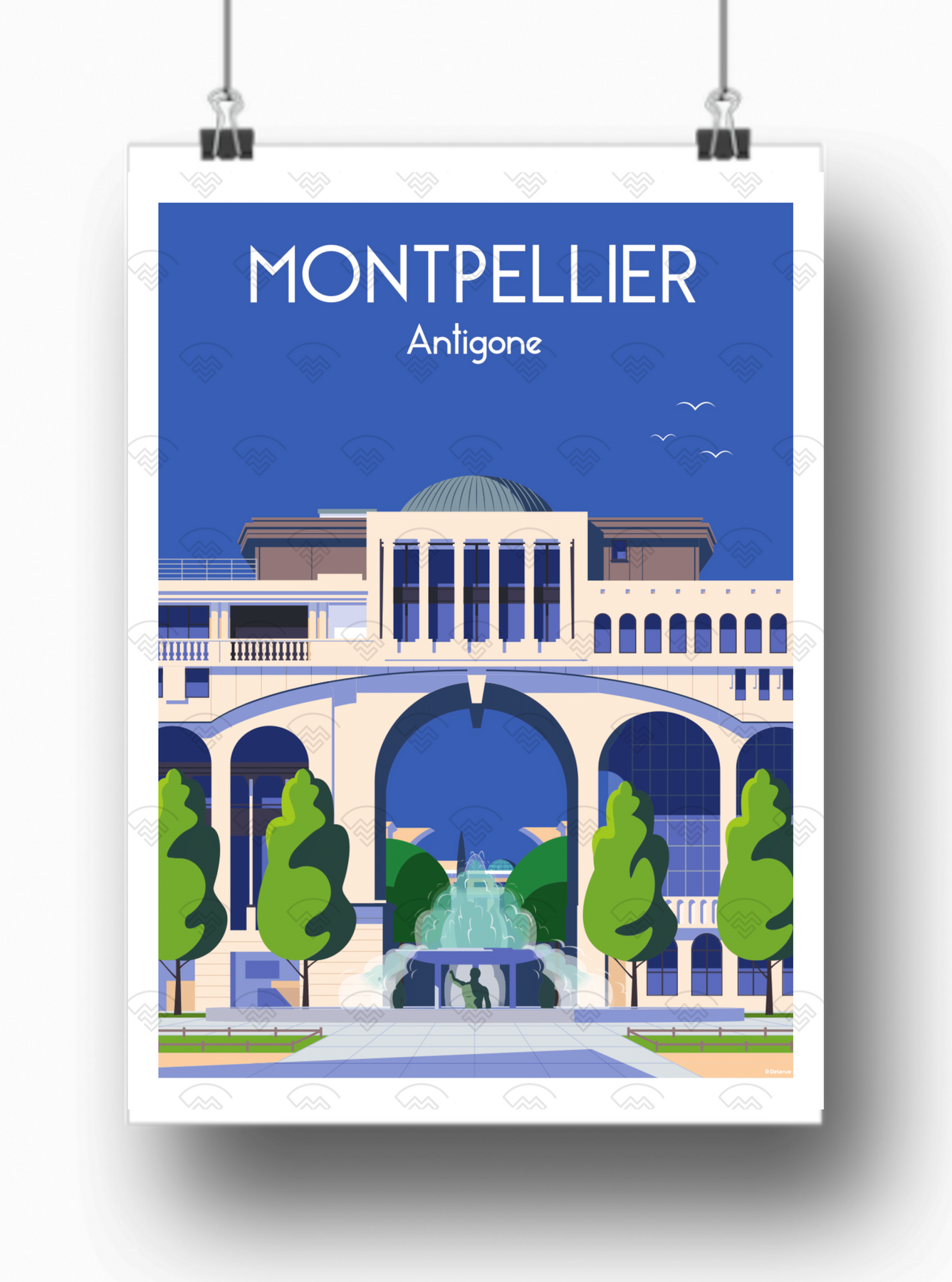 Tirage Albuminé Vintage De Montpellier - Château D’eau Circa 1890 - 11x16 Cm
