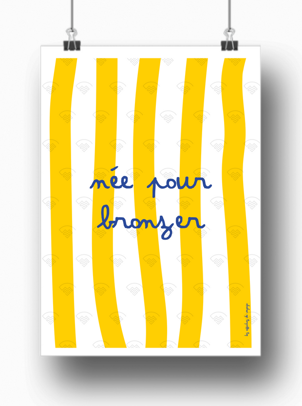 Affiche Née pour bronzer par les Affiches de Voyage