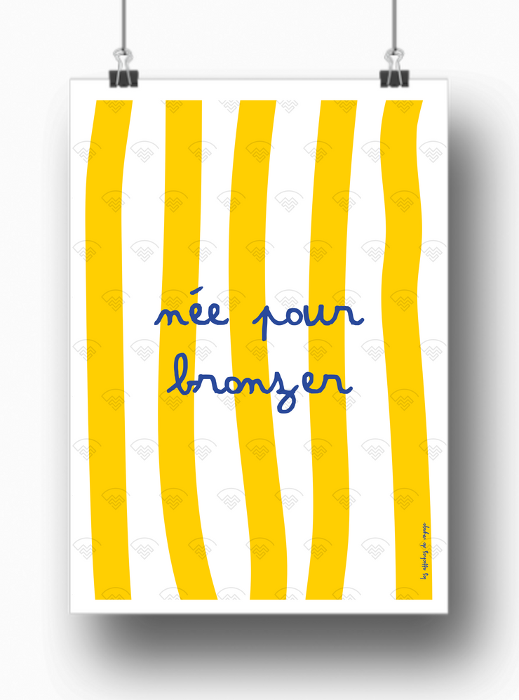 Affiche Née pour bronzer par les Affiches de Voyage