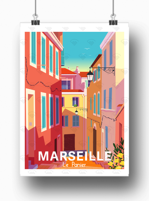 Affiche Marseille - Le Panier par Raphael Delerue