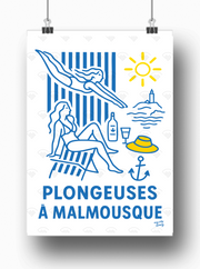 Affiche Marseille - Plongeuses à Malmousque par My City Memory