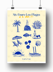 Affiche Six Fours les plages et le soleil par Les Affiches de Voyage