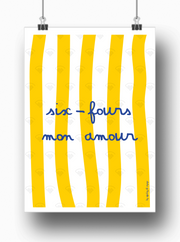 Affiche Six Fours les plages mon amour par Les Affiches de Voyage
