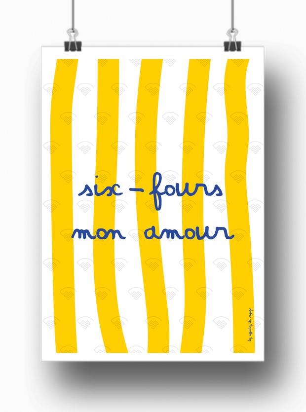 Affiche Six Fours les plages mon amour par Les Affiches de Voyage
