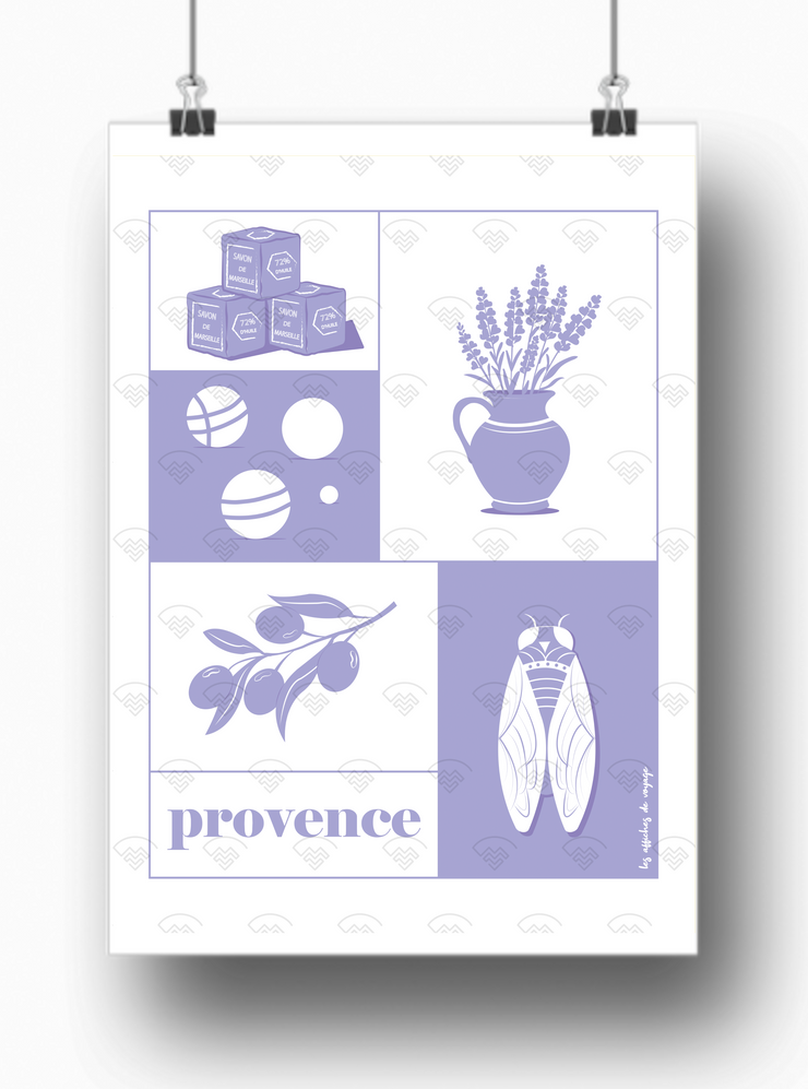 Affiche Les symboles de Provence par Les Affiches de Voyage