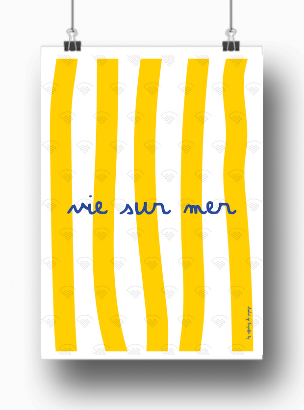 Affiche Marseille avec vie sur mer par Les Affiches de Voyage