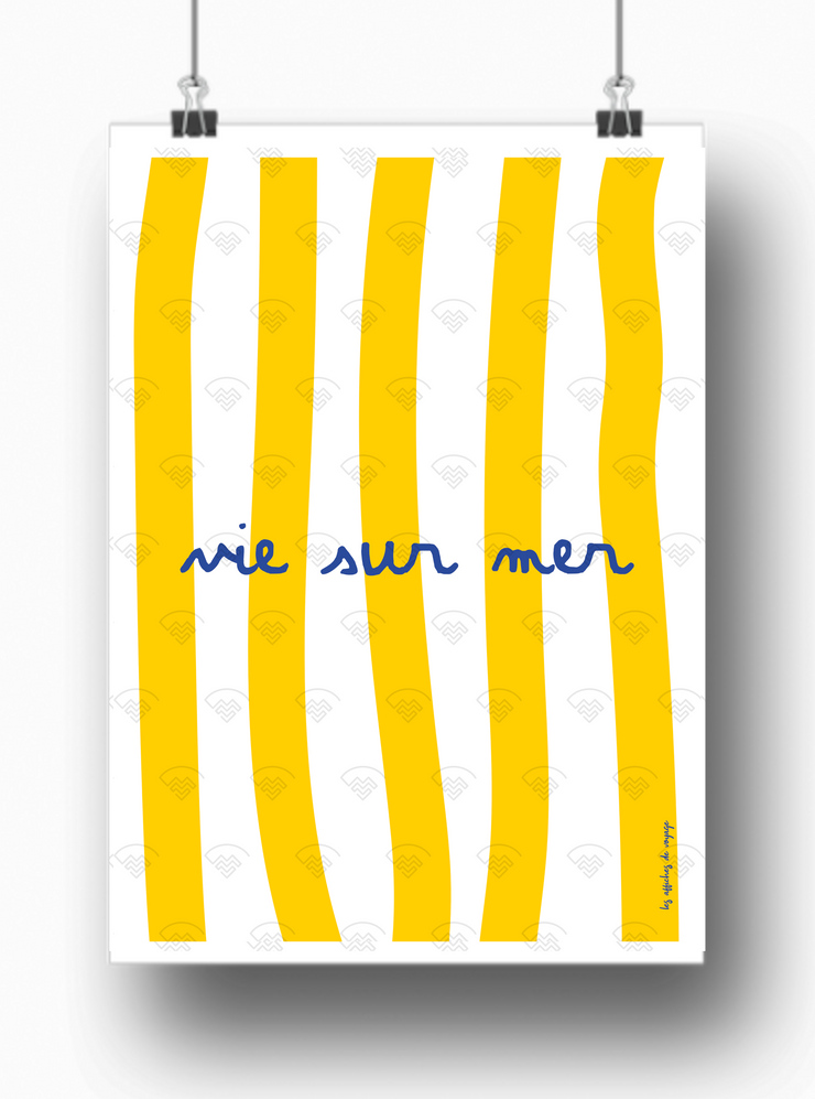 Affiche Marseille avec vie sur mer par Les Affiches de Voyage