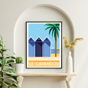 Affiche Le Lavandou - Cabines par Raphael Delerue