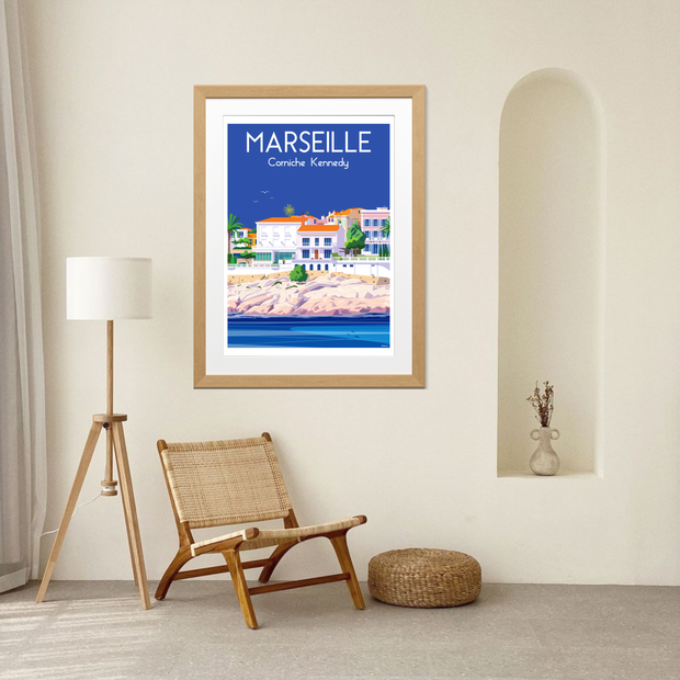 Affiche Marseille - Corniche Kennedy par Raphael Delerue