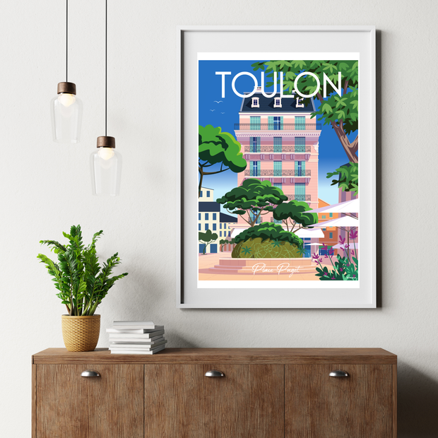Affiche Toulon - Place Puget de Raphael Delerue