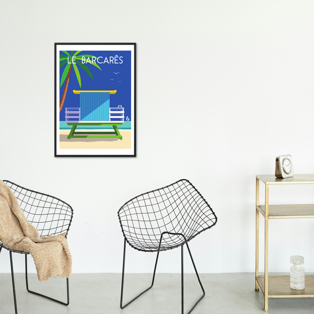 Affiche Barcarès - Cabanon de plage par Raphael Delerue