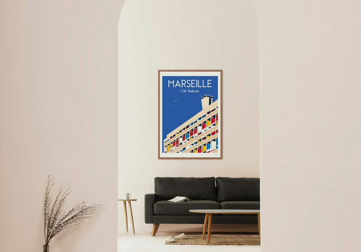 Affiche Marseille - Le Corbusier par Raphael Delerue
