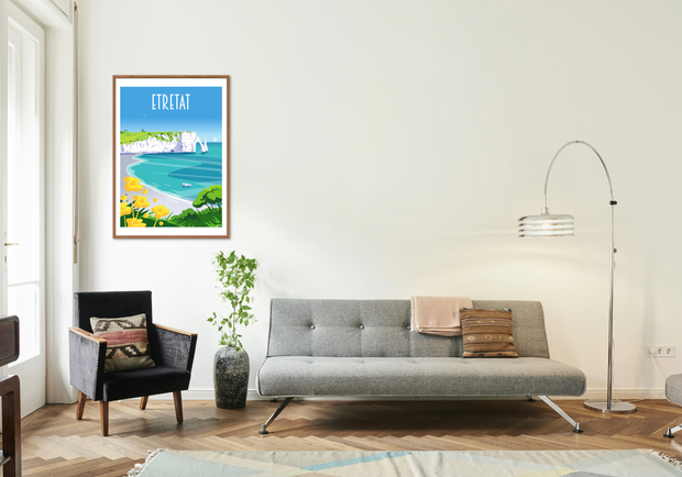 Affiche Normandie - Etretat de Raphael Delerue