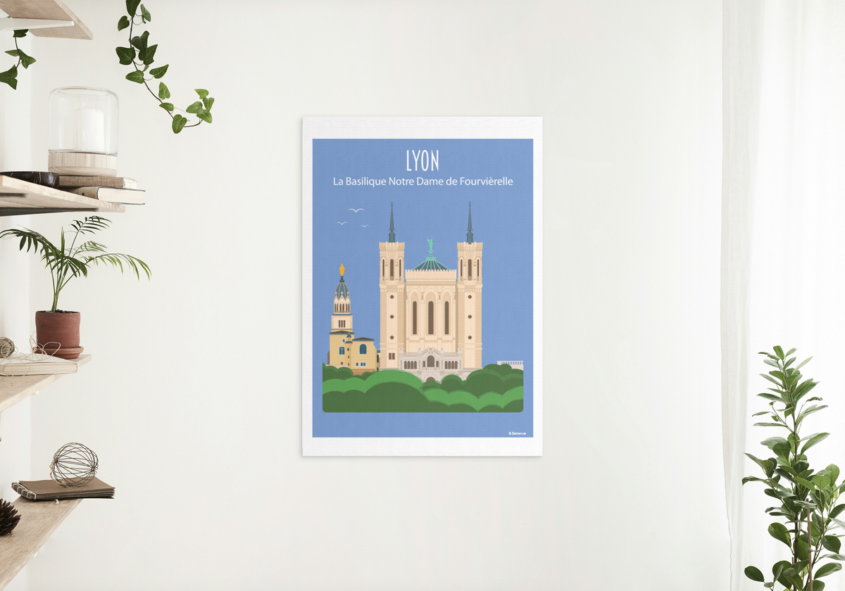 Affiche Lyon - Basilique par Raphael Delerue
