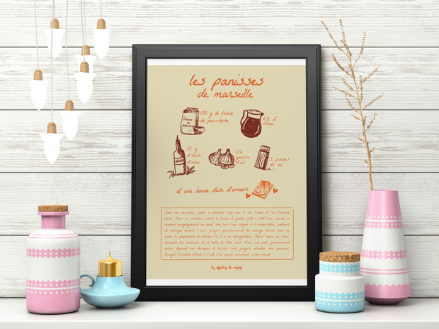 Affiche Recette panisses par les Affiches de Voyage