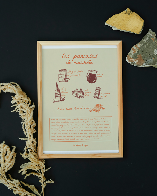 Affiche Recette panisses par les Affiches de Voyage