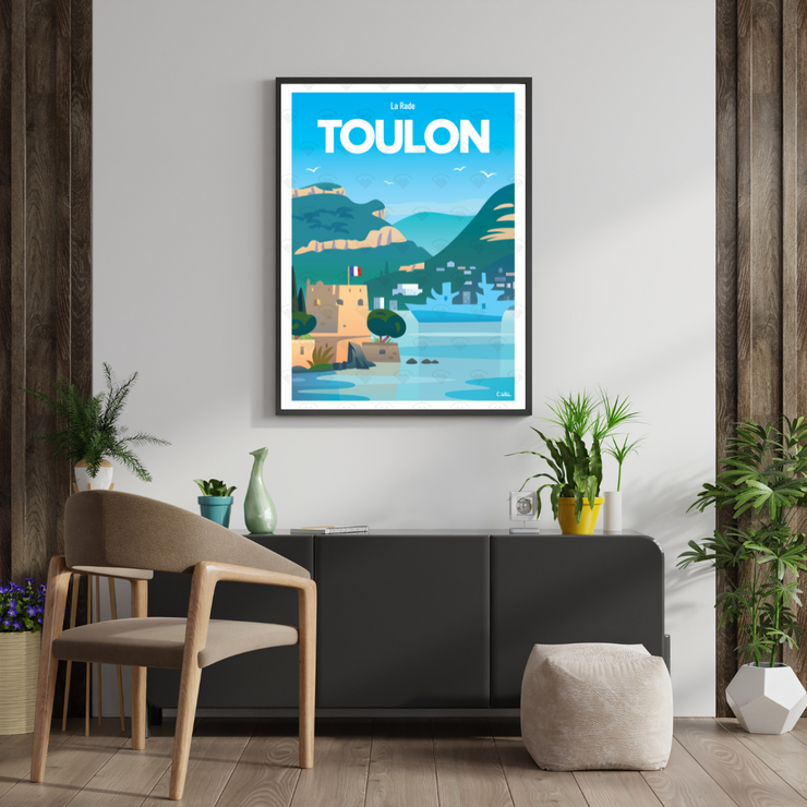 Affiche Toulon - La Rade par C.WILL