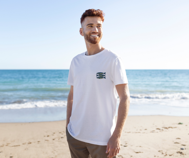 T-shirt Blanc Homme – La Sardine du Vieux-Port 🐟 & Marseille mon amour