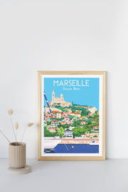 Affiche Marseille - Roucas Blanc de Raphael Delerue