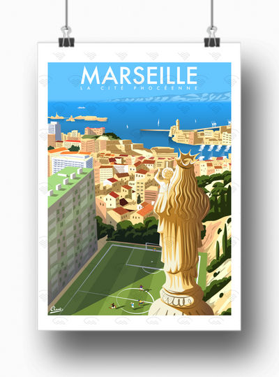 Affiche Marseille - La cité phocéenne par Damien Clavé / Edition Limitée
