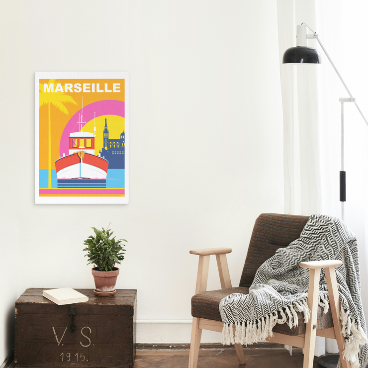 Affiche Marseille - Pêche par Raphael Delerue