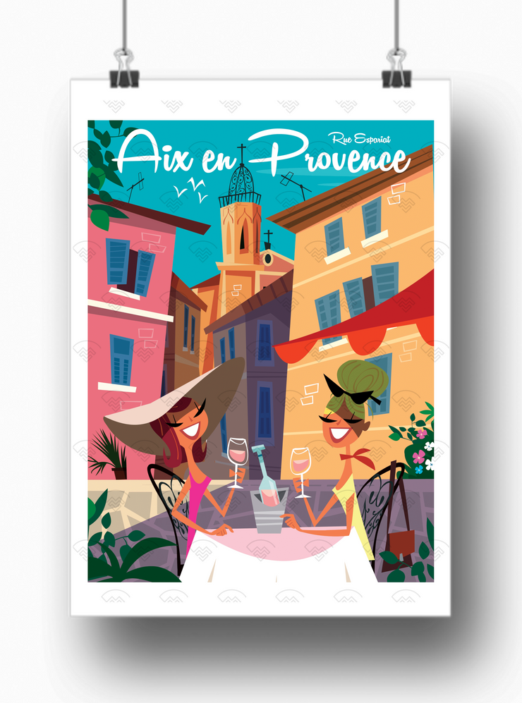 Affiche Aix-en-Provence - Rue Espariat par Gary Godel