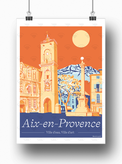 Affiche Aix-en-Provence par Pauline Grafik