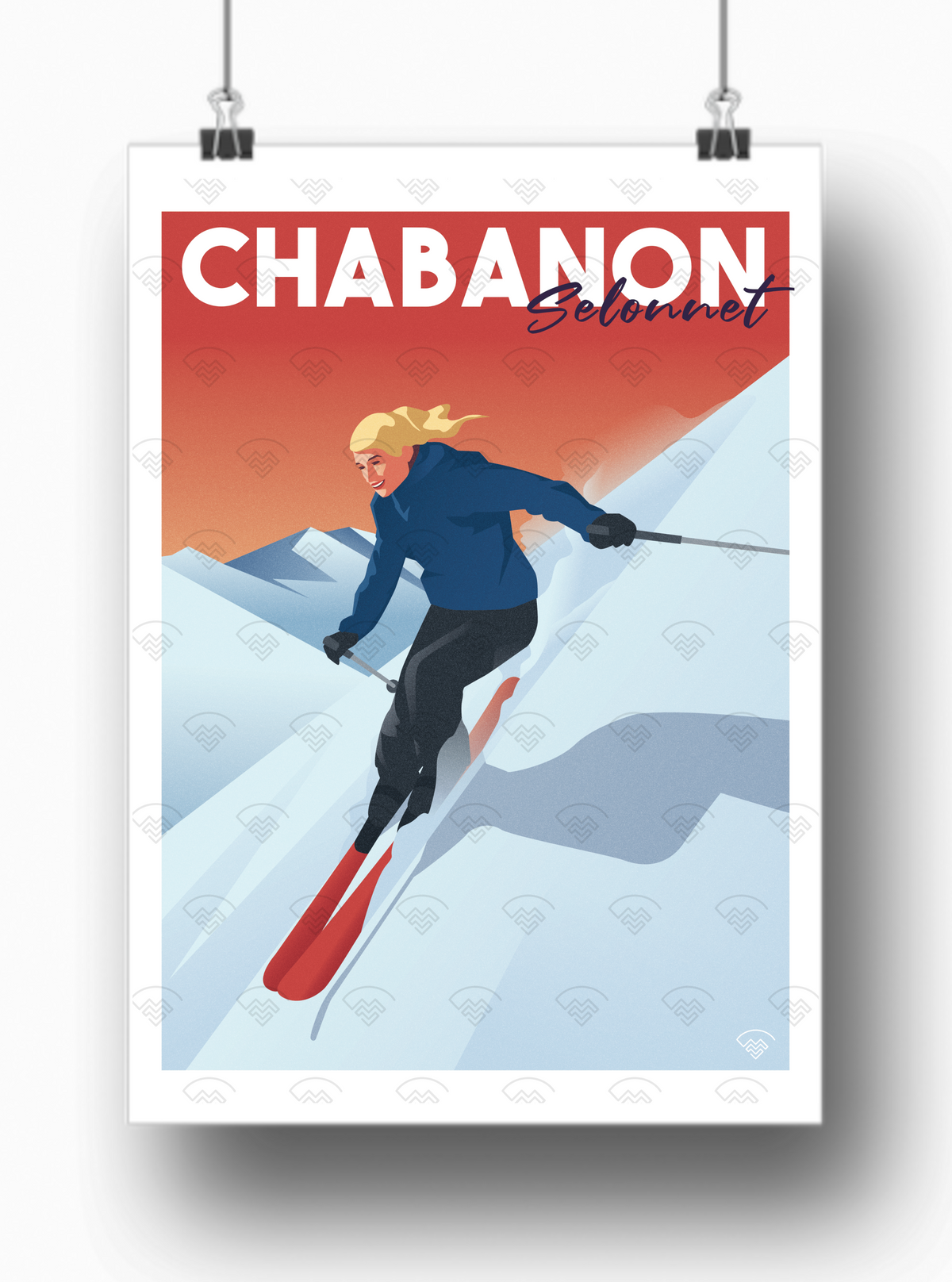 Affiche Chabanon - Skieuse