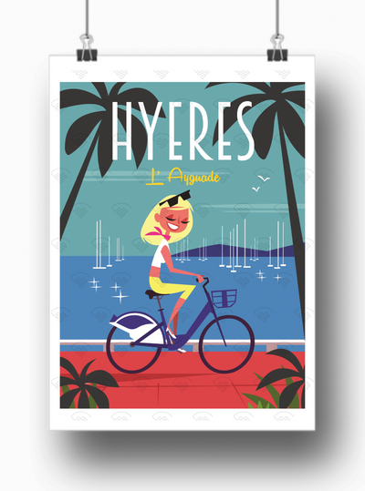 Affiche Hyères - L'ayguade par Gary Godel
