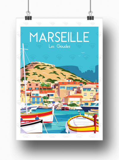 Affiche Marseille - Les Goudes de Raphael Delerue