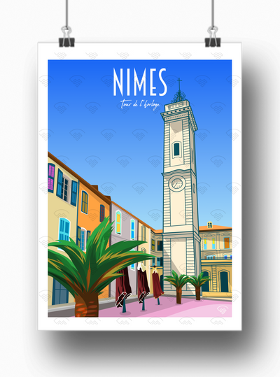 Affiche Nîmes - Tour de l'Horloge