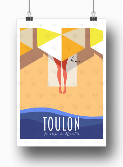 Affiche Toulon - Les plages du Mourillon par Gary Godel