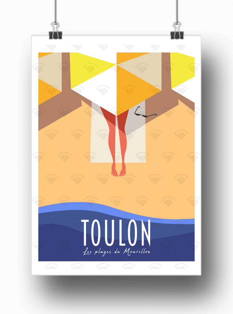 Affiche Toulon - Les plages du Mourillon par Gary Godel