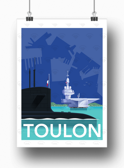 Affiche Toulon - Sous-marin de Raphael Delerue
