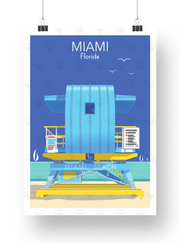 Affiche Miami - Kiosque bleu de Raphael Delerue