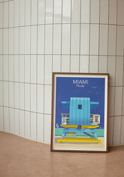 Affiche Miami - Kiosque bleu de Raphael Delerue