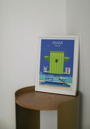Affiche Miami - Kiosque vert de Raphael Delerue