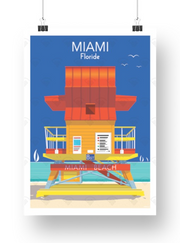 Affiche Miami - Kiosque rouge de Raphael Delerue