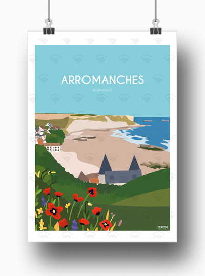 Affiche Normandie - Arromanches par Maona Design
