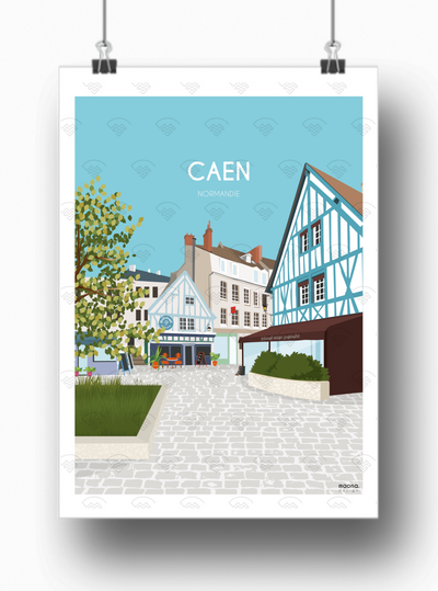 Affiche Normandie - Caen par Maona Design