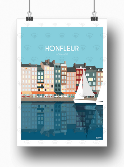 Affiche Normandie - Honfleur par Maonoa Design