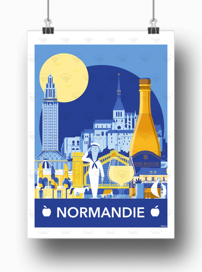 Affiche Normandie - Panorama de Raphaël Delerue