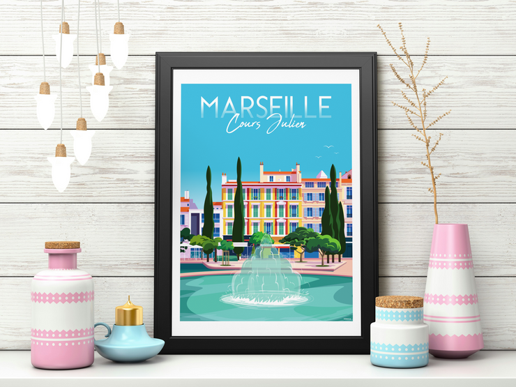 Affiche Marseille - Cours Julien par Delerue