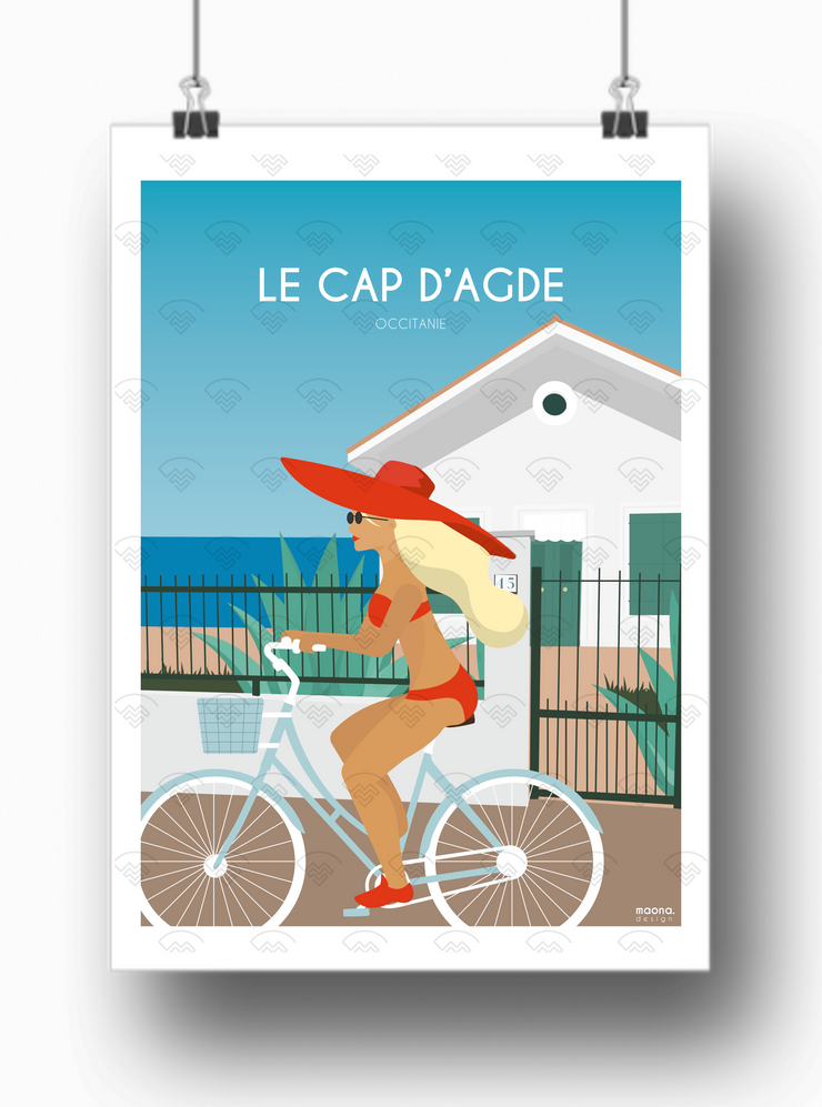 Affiche Cap d'Agde par Maona Design