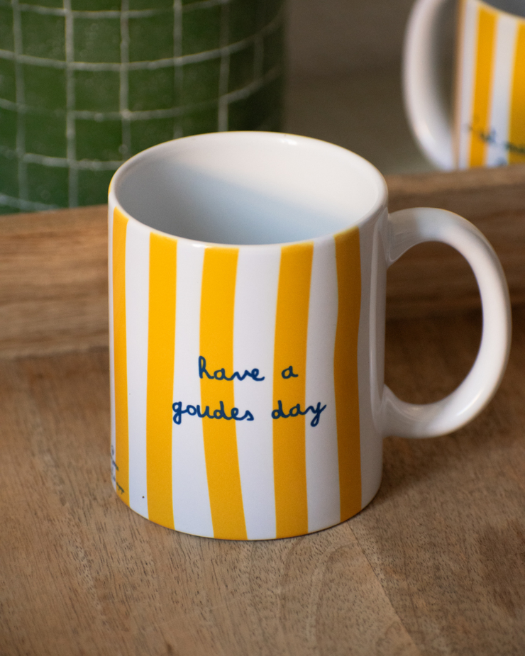 Tasses - Lignes jaune "have a goudes day"
