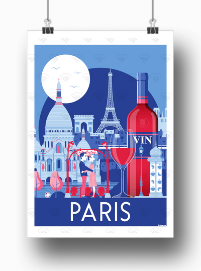 Affiche Paris - Panorama par Raphael Delerue