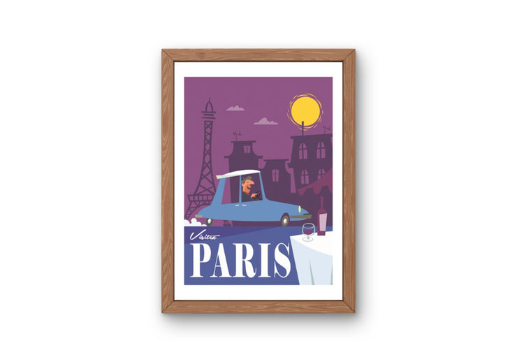 Affiche Paris - Visitez Paris en voiture