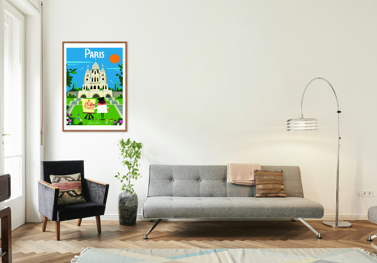 Affiche Paris - Le Sacré-Cœur par Gary Godel !