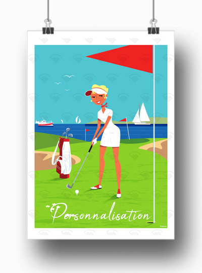Mon affiche personnalisée - Partie de golf par Raphael Delerue
