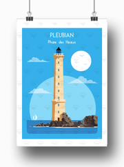 Affiche Pleubian - Phare des Heaux par Raphaël Delerue